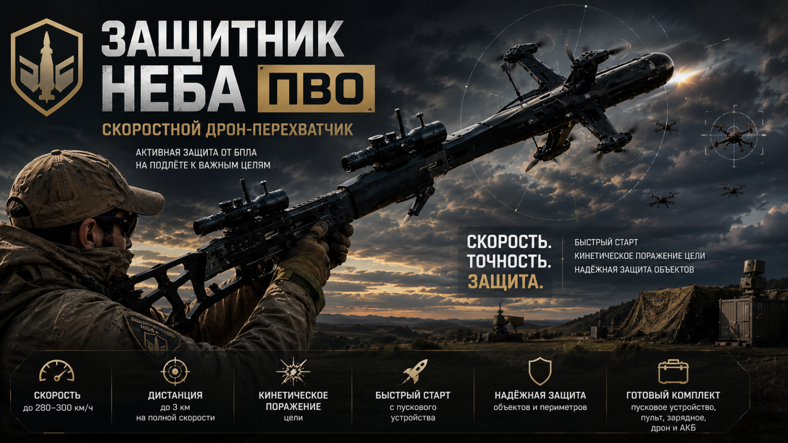 Защитник неба ПВО&mdash; скоростной дрон-перехватчик БПЛА