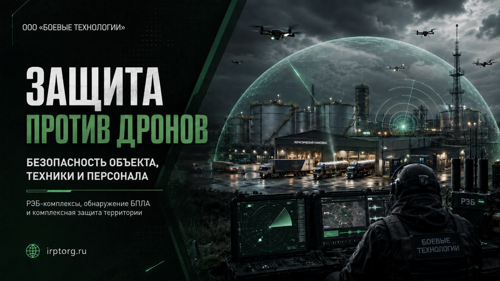 Защита против дронов: РЭБ, обнаружение БПЛА и безопасность объектов