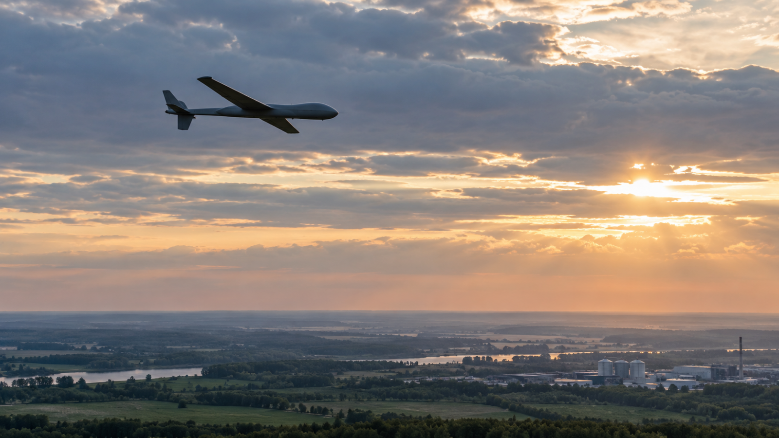 Условная визуализация беспилотника самолётного типа, не фотография модели АН-196 Лютый
